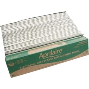 AprilAire 501 replacement filter media, MERV 16, 16 x 25 x 6 in., for AprilAire/SpaceGard Model 5000 whole-house electronic air cleaner. Combination mechanical + electrostatic media; individually packaged.
