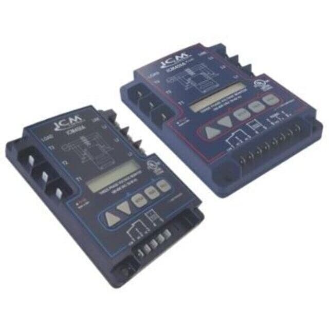 ICM Controls ICM450A+ (Plus) programmable 3-phase line voltage monitor / motor protection; 190-630 VAC, backlit digital display, 25-fault memory with real-time clock date/time stamp, Modbus RS485 port, protects against phase loss/reversal, voltage imbalance, high/low voltage