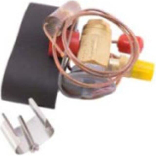 York/Source 1 Sporlan thermal expansion valve (TXV) kit for R-410A, 5/8 in. male x 5/8 in. female connections, nominal 4 ton. Bolt-on hard-shutoff valve assembly with capillary/equalizer. (CFM description lists 5T; verified sources rate this kit at 4 ton.)